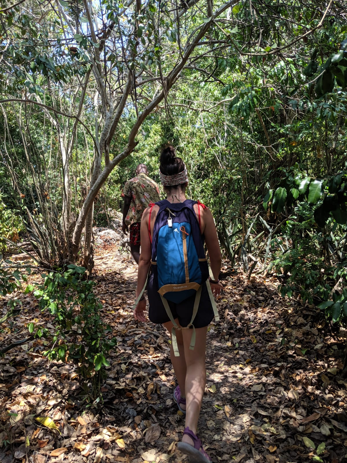 A woman hiking